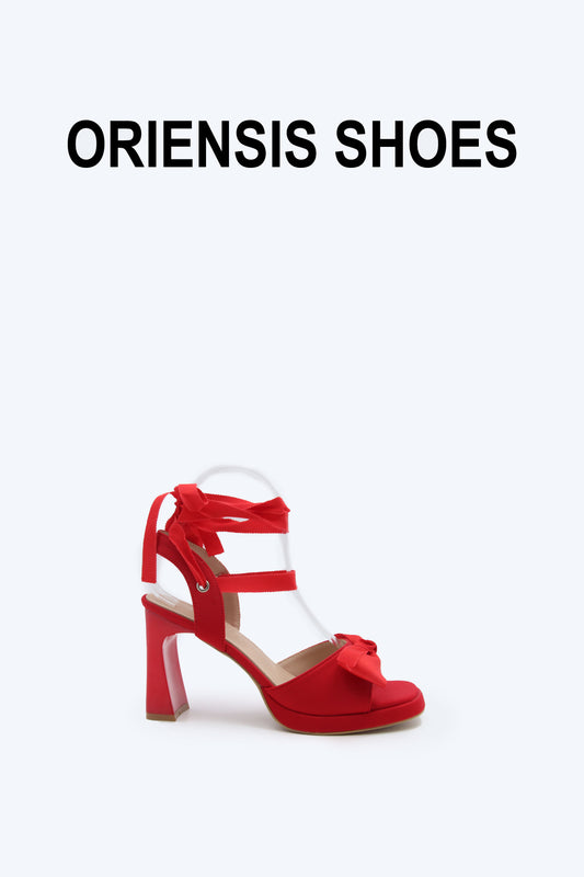 Red Ribbon Wrap Heels