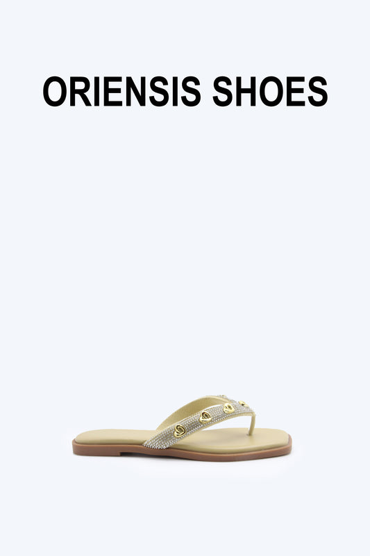 Gold Heart Thong Flat