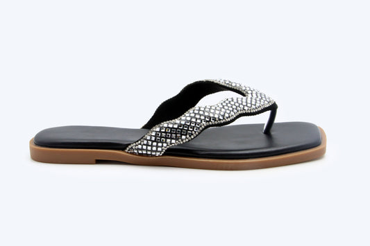 Black Cloud Thong Flat