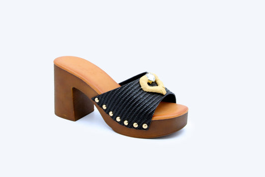Black Cleo Step Sandal