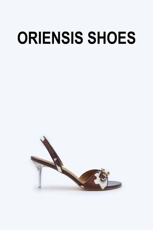 Brown Buckle Gleam Heel
