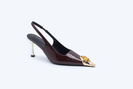 Brown Cleo Step Heel