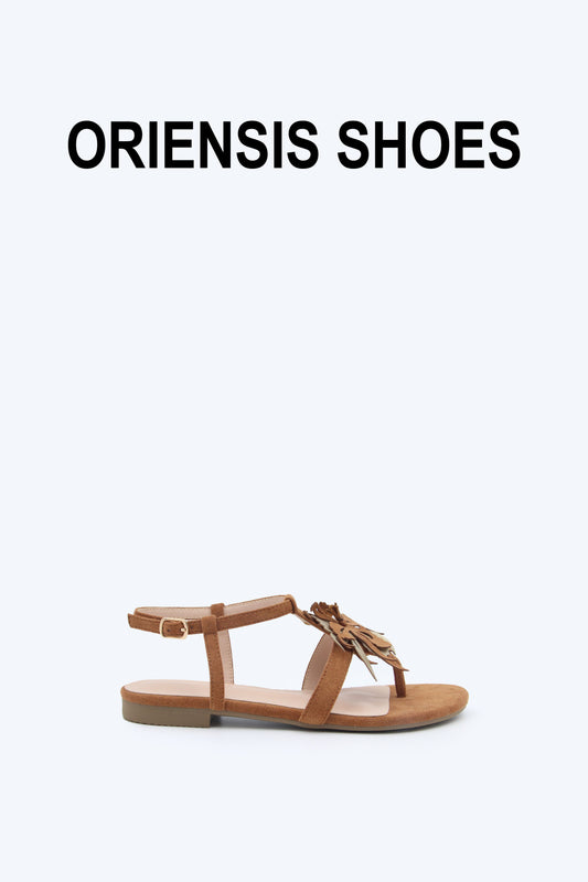 Brown Luxe Petal Heel