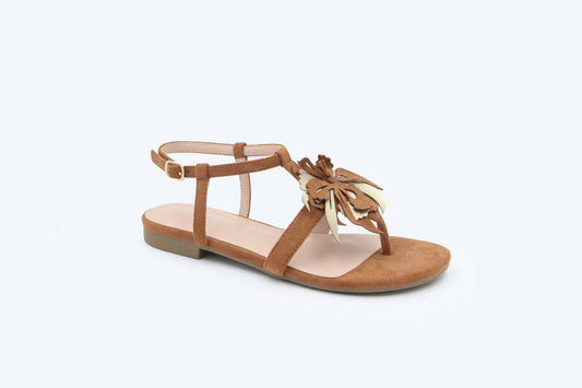 Brown Luxe Petal Heel