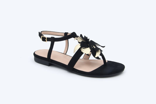 Black Luxe Petal Heel