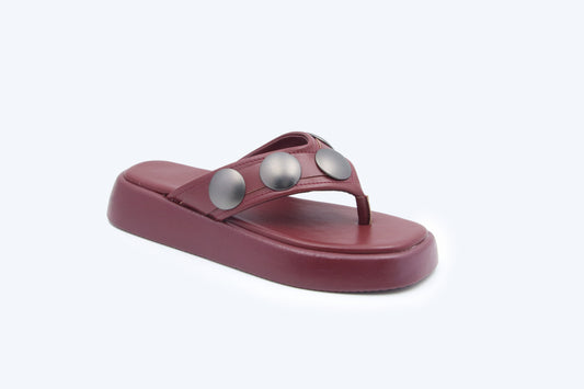 WineRed Daisy Charm Flat