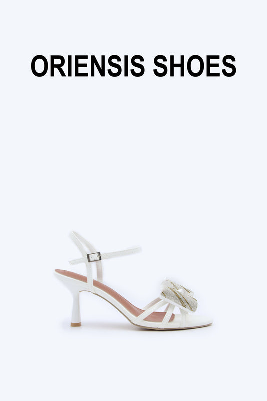White Etoile Bow Heel