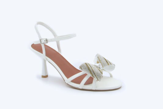 White Etoile Bow Heel