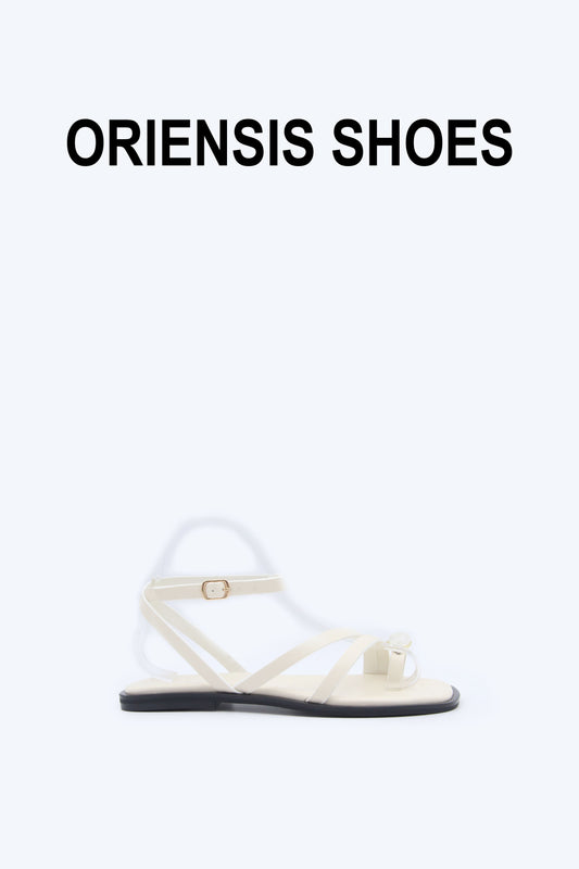 Cream Crimson Step Flat