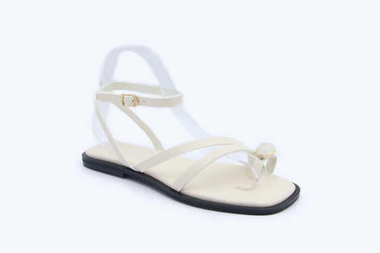 Cream Crimson Step Flat