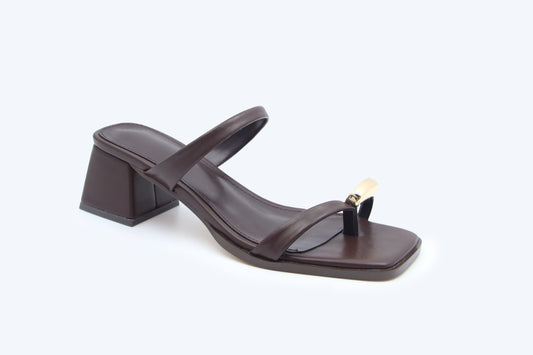 Coffe Metal Accent Sandal