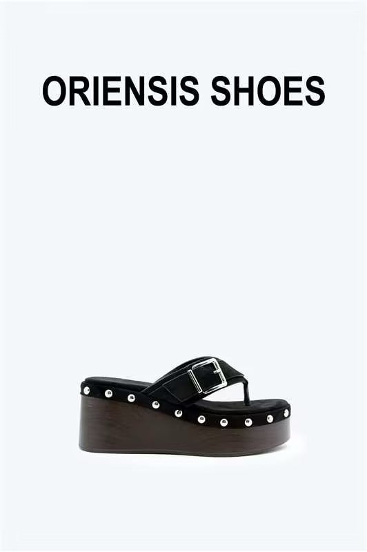 Black Metallic Weave Flat