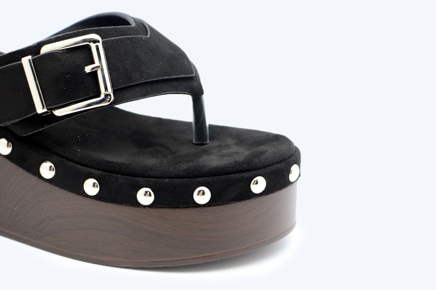 Black Metallic Weave Flat
