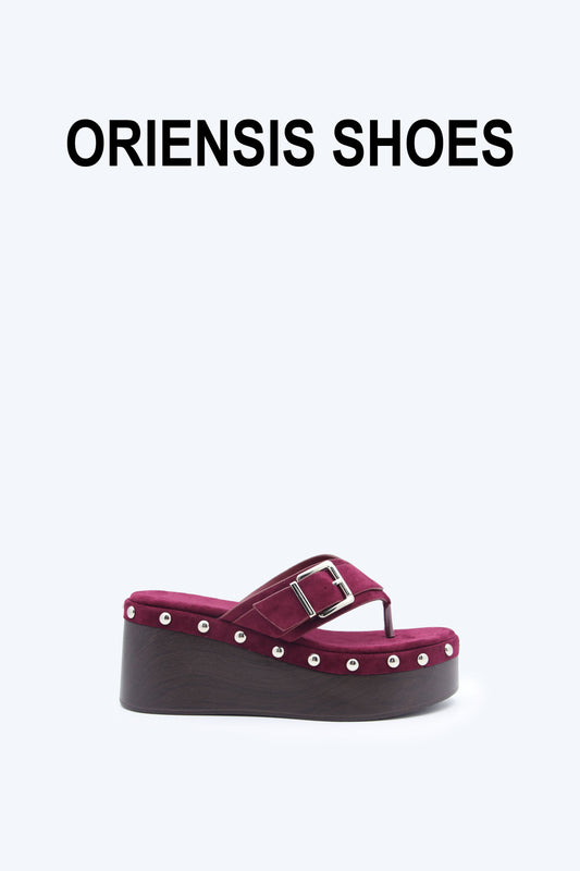 WineRed Metallic Weave Flat