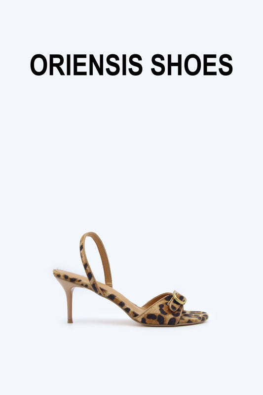 Leopard Buckle Gleam Heel