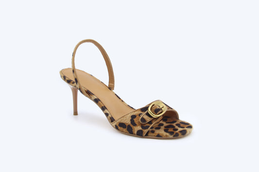 Leopard Buckle Gleam Heel
