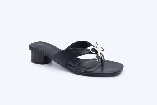 Black Flower FlipFlop Sandal