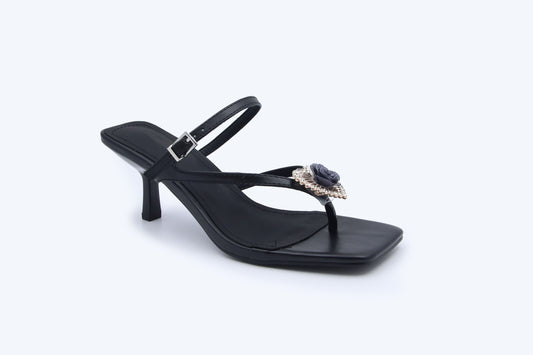 Black Diamond Heart Sandal