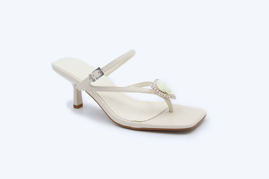White Diamond Heart Sandal