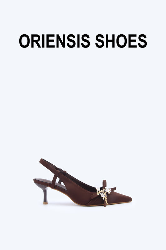 Brown Velvet Stride Heel