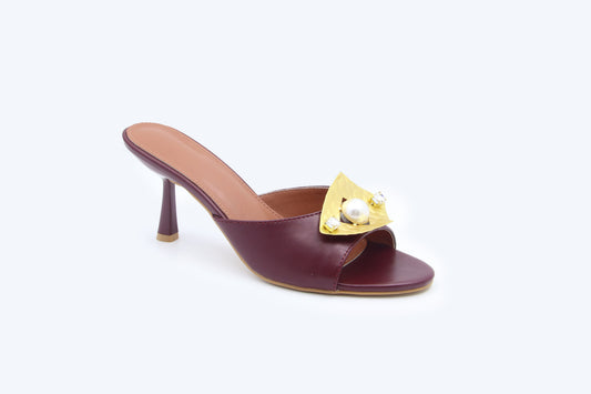 WineRed Pearl Accent Sandal