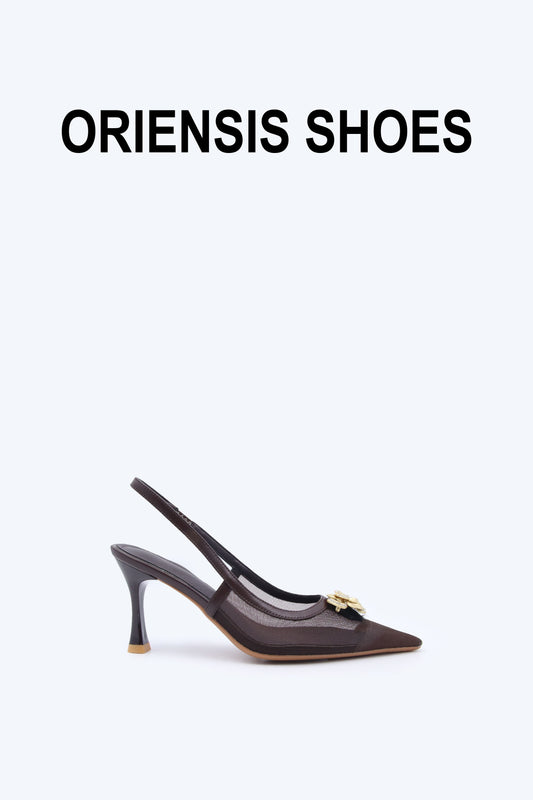 Brown Chic Mesh Heel