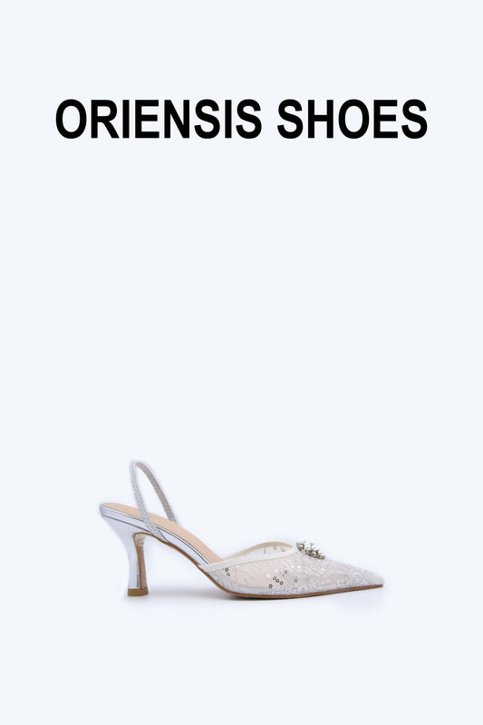 Silver Mesh Elegant Heel