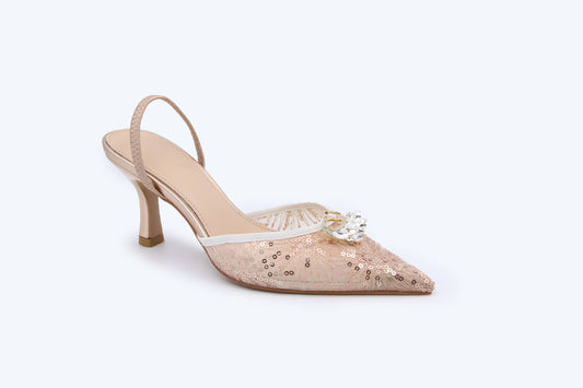 Nude Mesh Elegant Heel