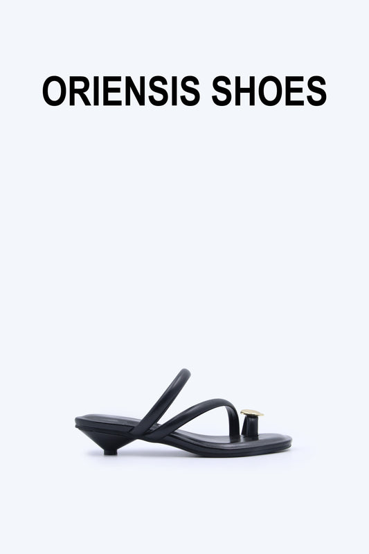 Black Loop Charm Sandal