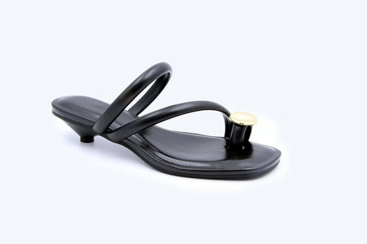 Black Loop Charm Sandal