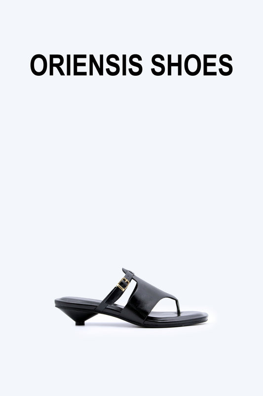 Black Minimal Heel Sandal