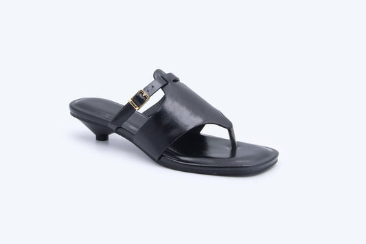 Black Minimal Heel Sandal