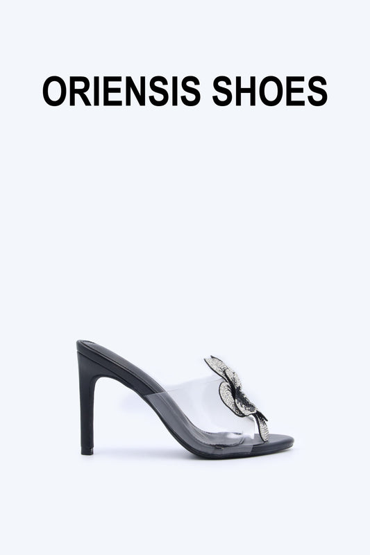 Black Bling Mule Sandal