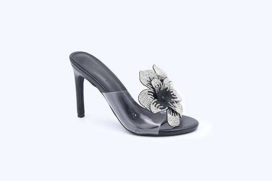 Black Bling Mule Sandal