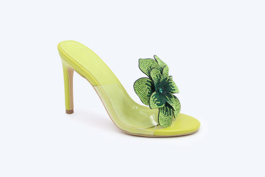 Green Bling Mule Sandal