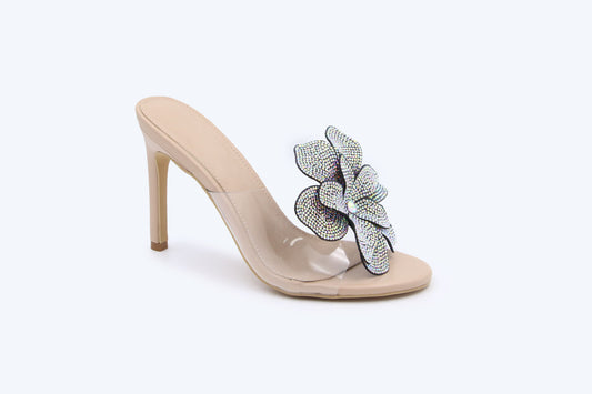 Nude Bling Mule Sandal