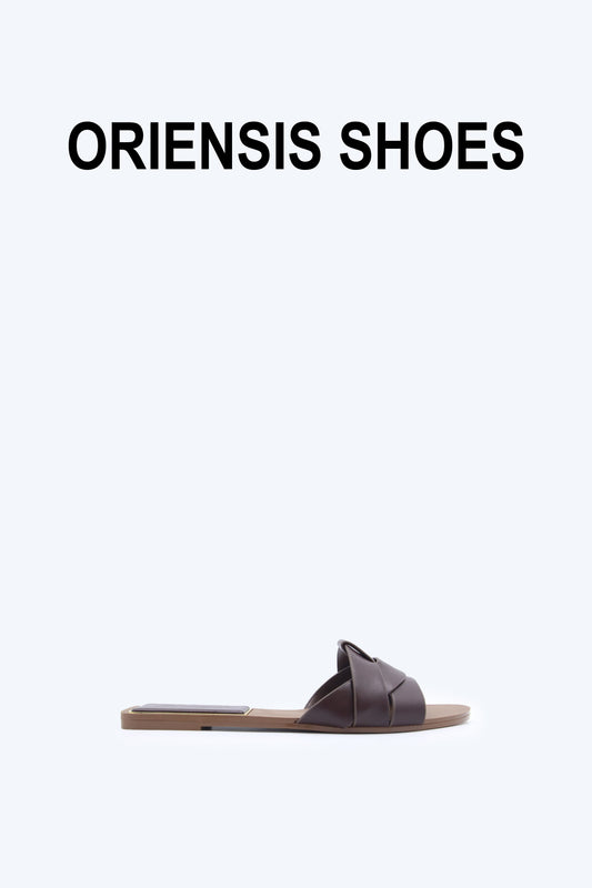Brown Multiple Line Flat