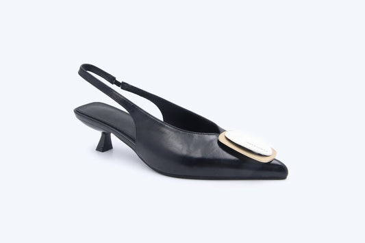 Black Double Rectangle Heel