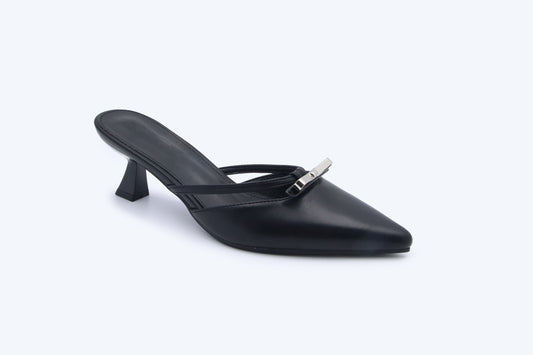 Black Sleek Pointed Sandal