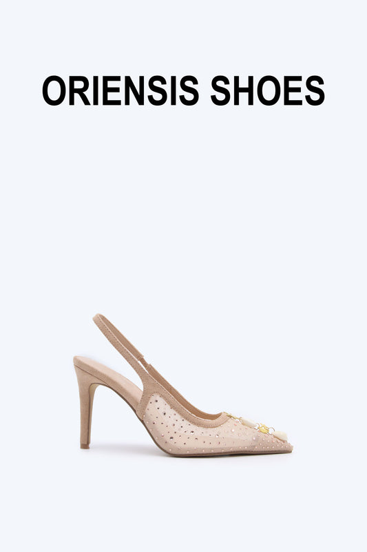 Nude Mesh Shell Heel