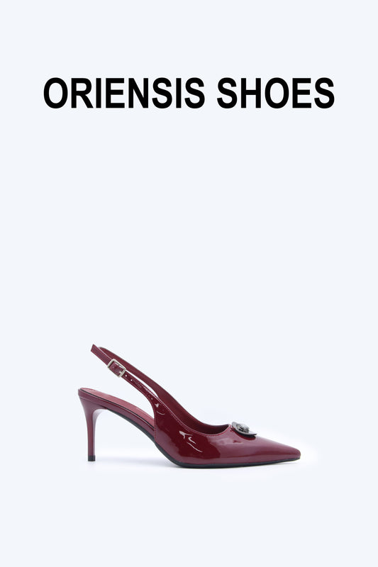Red Flower Point Heel