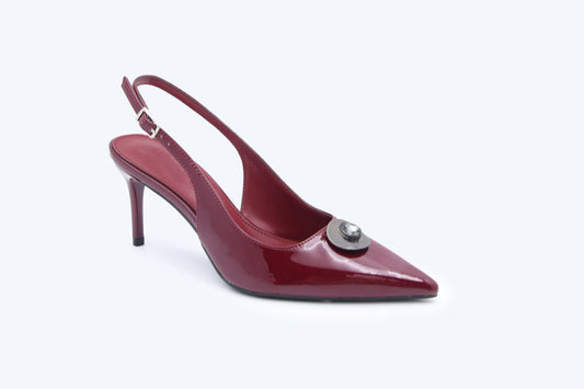 Red Flower Point Heel