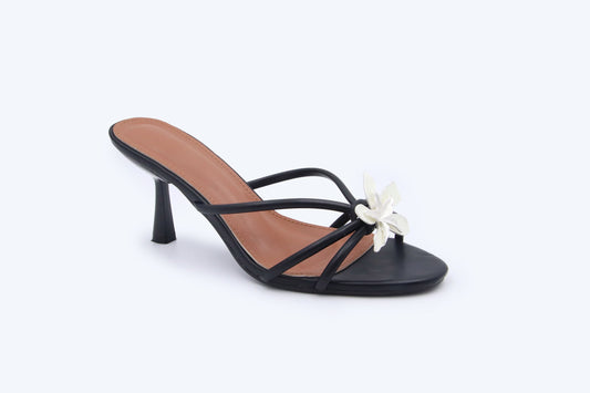 Black Flower Minimal Sandal