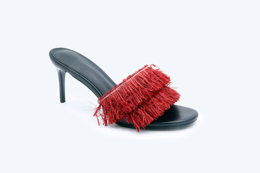 Red Tassel Allure Sandal