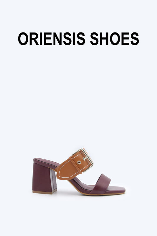 WineRed Metallic Weave Sandal