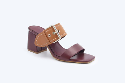 WineRed Metallic Weave Sandal