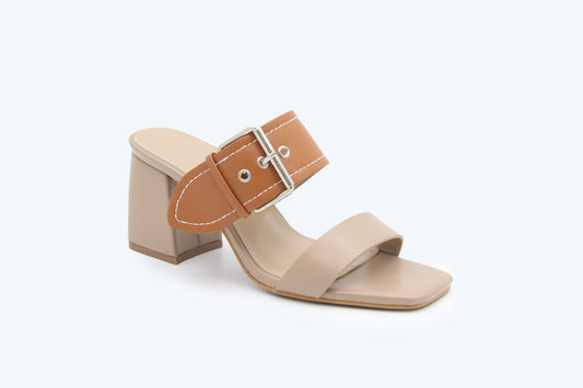 Nude Metallic Weave Sandal