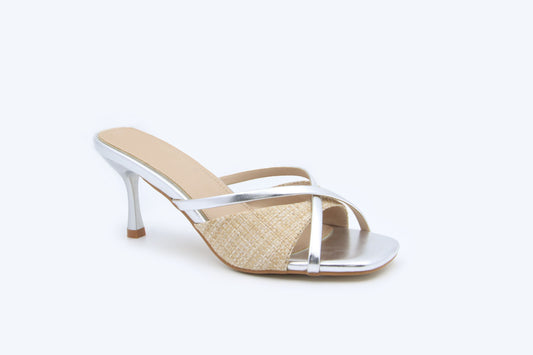 Silver Crisscross Heel