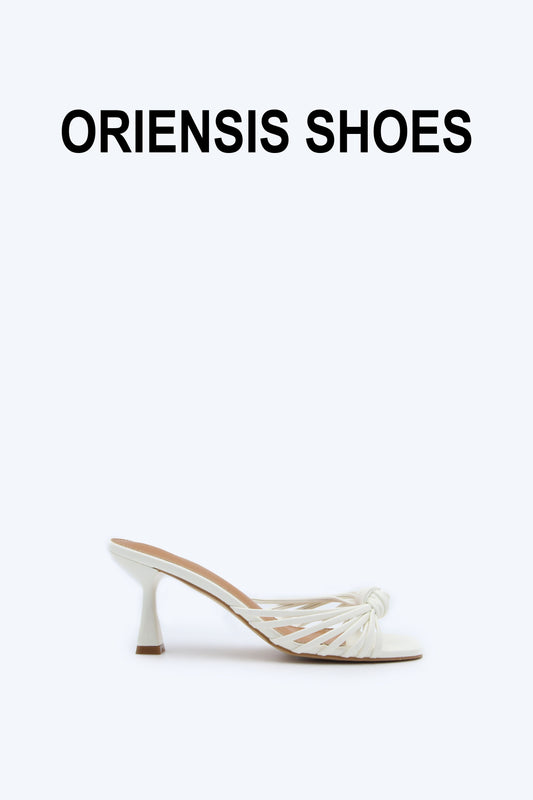 White Twist Knot Sandal