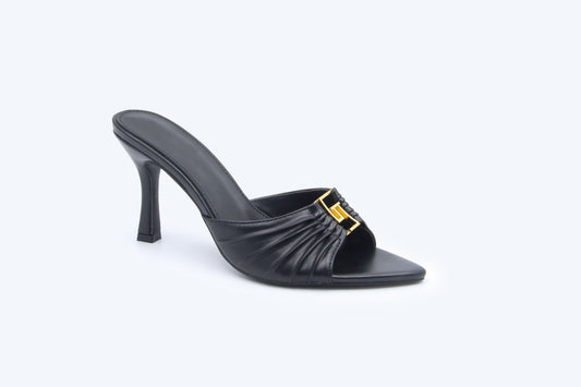 Black Shine Charm Sandal